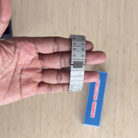 Hip Hop Bling - Moissanite VVS Iced Out Baller Square Steel Bust Down Watch - Picture 5 of 11